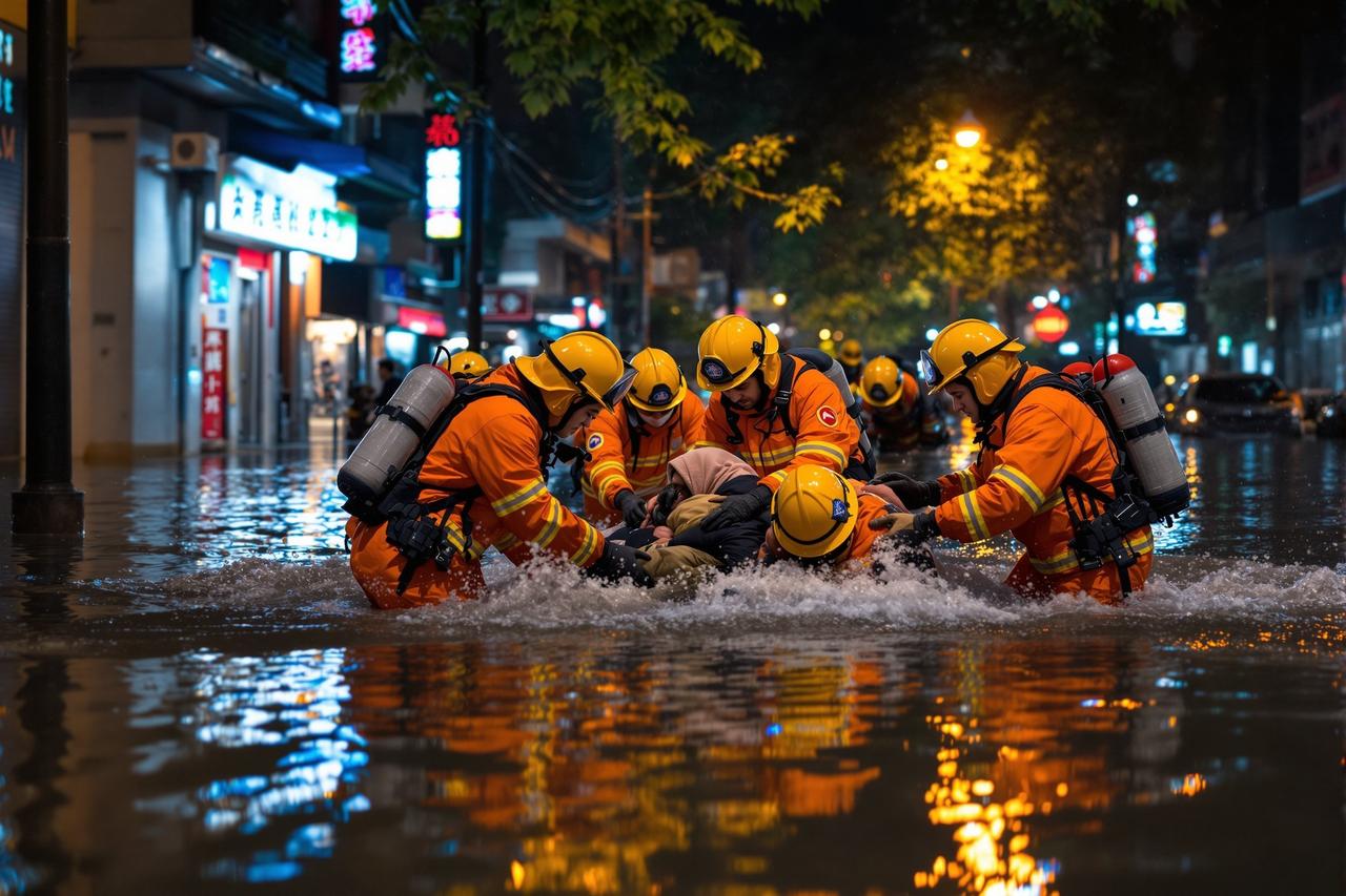 大瓜网社会聚焦：暴雨内涝救援人员连夜转移被困群众感人画面